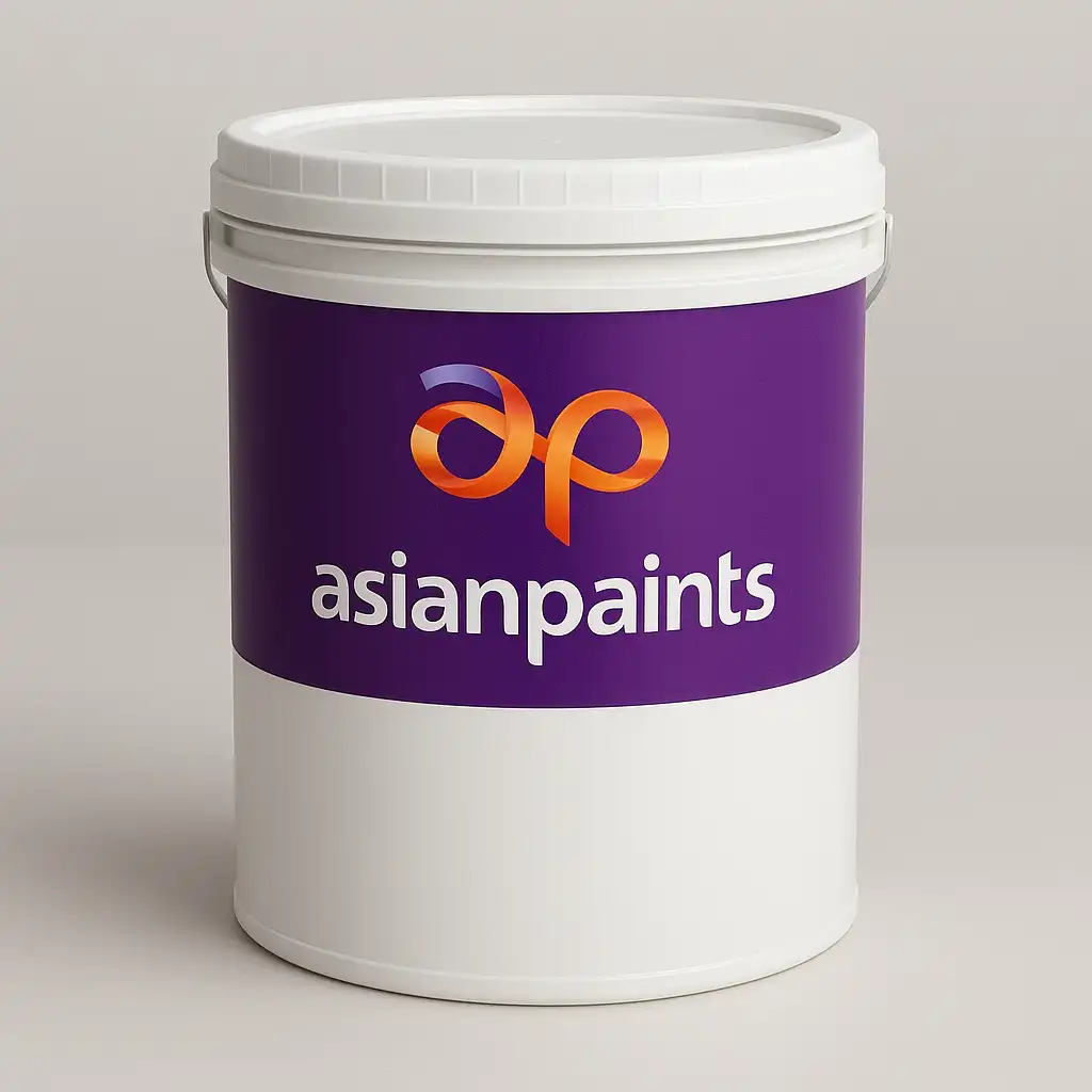 Asion paints bucket White Asian Paints plastic bucket with a purple label and brand logo