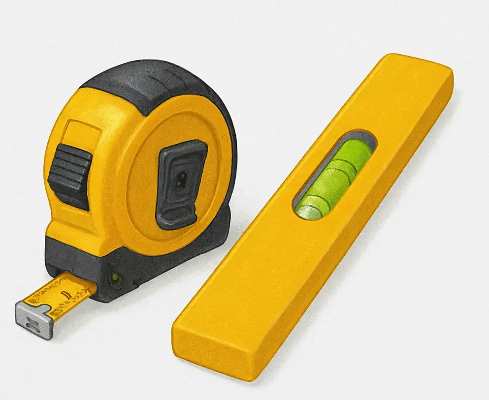 Measuring Tape & Spirit Level Measuring Tape & Spirit Level
