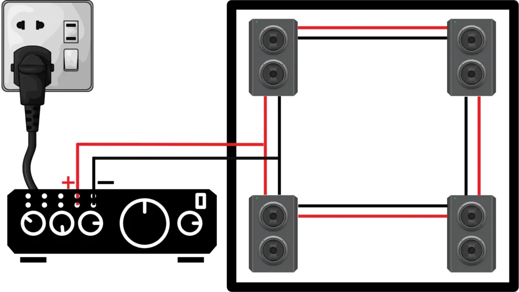 a diagram of a device with a red line and black and white