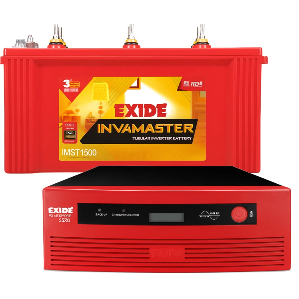 Exide Inverter and Exide InvaMaster 150Ah Tubular Battery Combo Front View