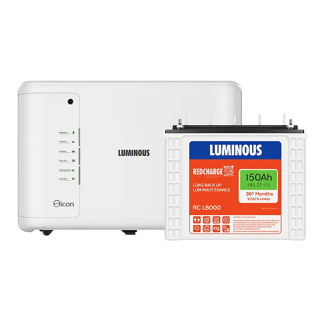 Luminous iCon Inverter with RedCharge 150Ah Battery Front View