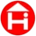 Home Fitting logo with a red circular background, white "H" shaped like a house with a roof and dot forming the letter "i".