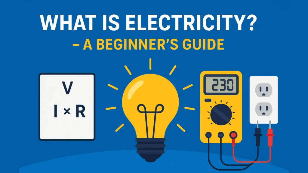 What is Electricity? – A Beginner’s Guide with Ohm’s Law, Light Bulb, and Multimeter Illustration